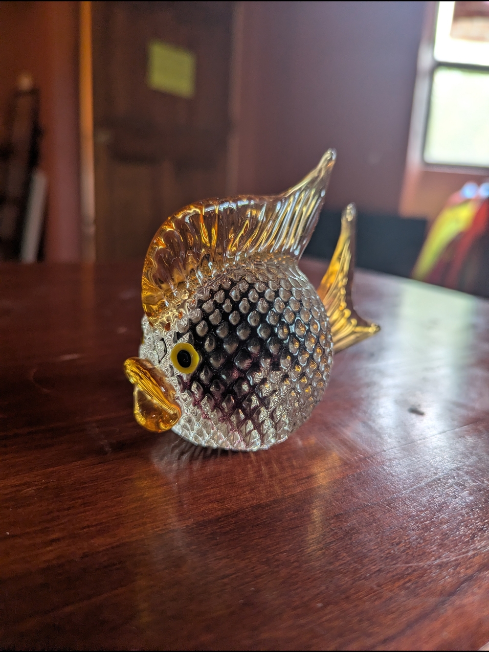 Murano Amber Glass Fish Ornament